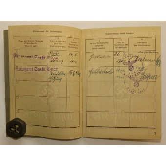 Employment record book 3rd Reich- Finance service. Espenlaub militaria